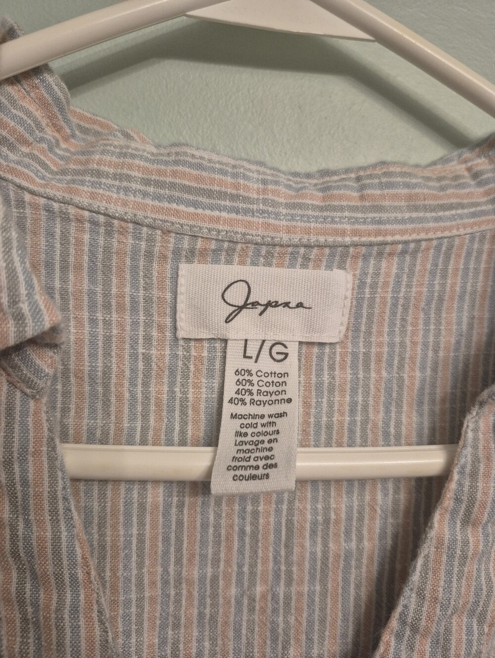Japna Womens Boho Pastel Striped Tiered Short Sleeve Tunic Mini Dress Size Large - Picture 5 of 5